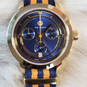 Tory Burch TRB1020 Blue/Gold Chronograph